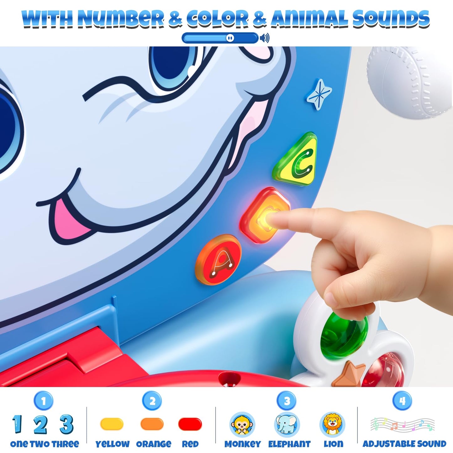 Wee Wonders 3-in-1 Toddler Sports Toy – Basketball Hoop, Soccer Goal & Musical Activity Center