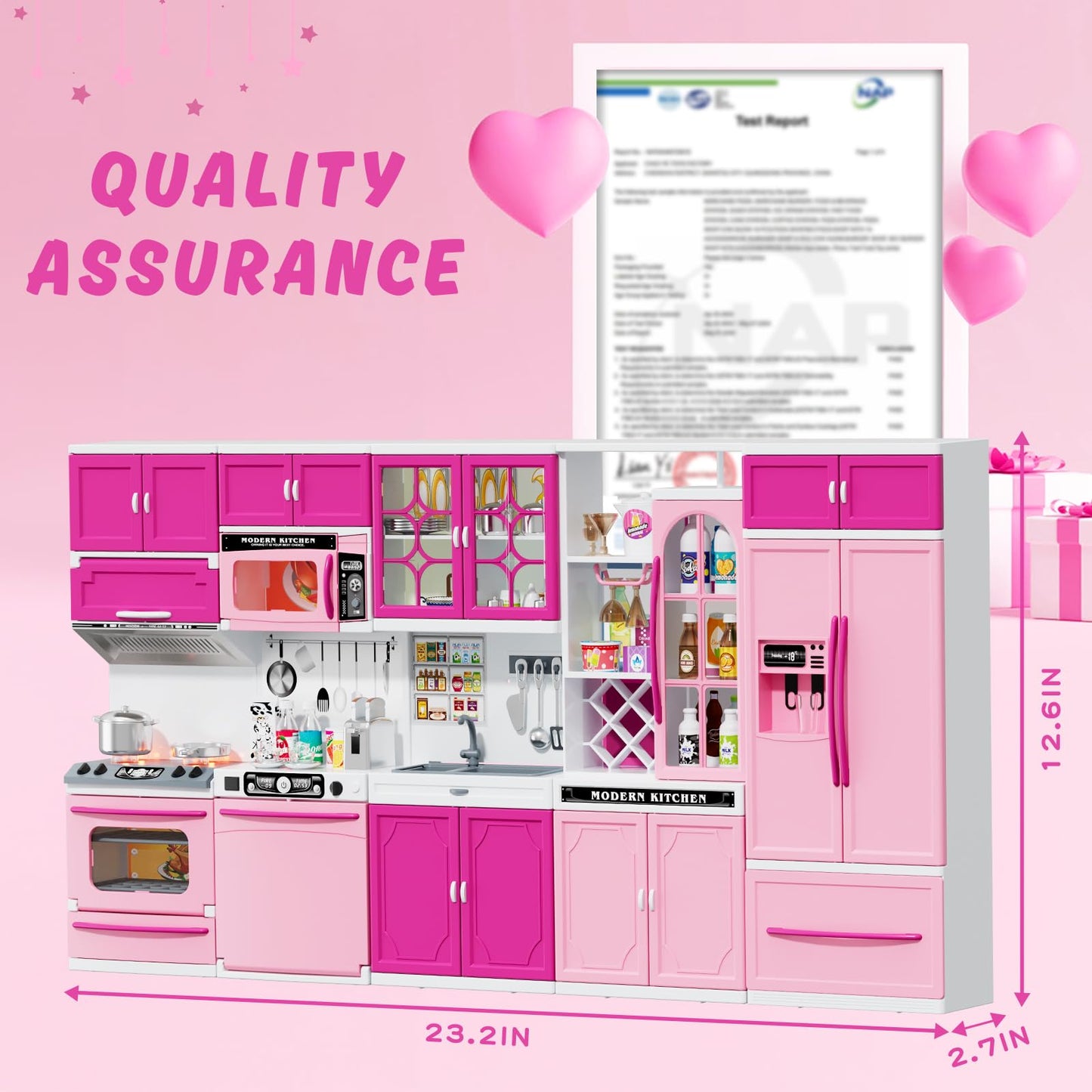 Wee Wonders 5-in-1 Kids Kitchen Playset with Realistic Lights & Sounds – Pink