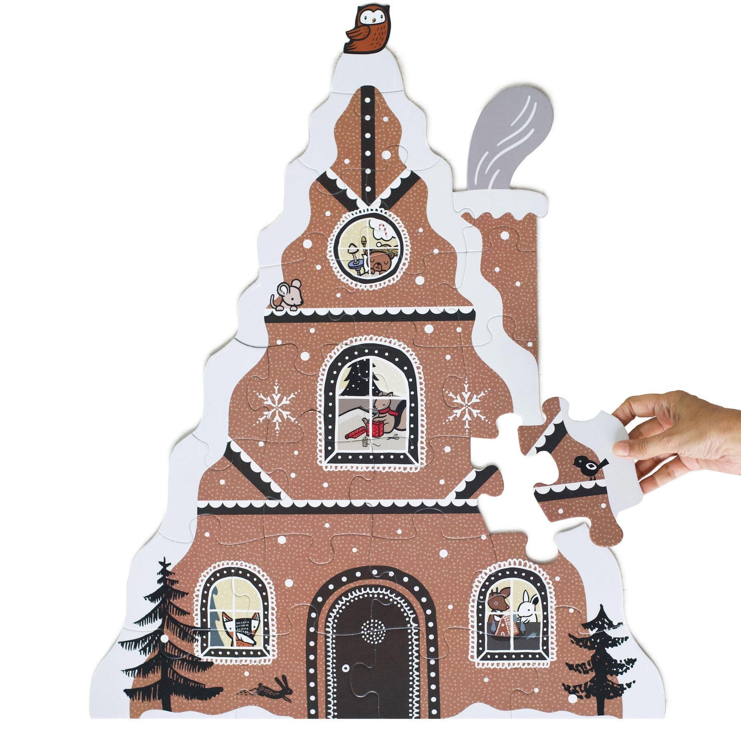 Wee Gallery Floor Puzzle – 24-Piece Jumbo Jigsaw for Toddlers | Gingerbread House