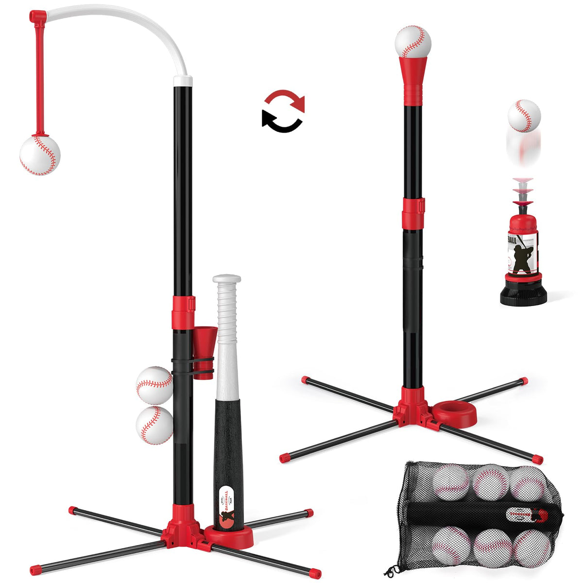Wee Wonders 3-in-1 T Ball Set – Adjustable Height & Auto Pitching | Outdoor Kids Toys