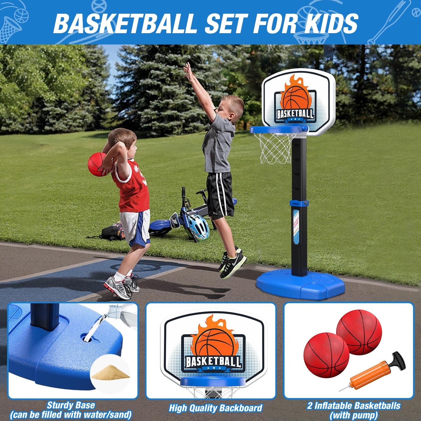 Wee Wonders 2-in-1 Toddler Hoop & T-Ball Set | Adjustable Height