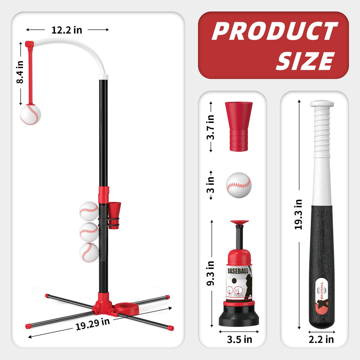 Wee Wonders 3-in-1 T Ball Set – Adjustable Height & Auto Pitching | Outdoor Kids Toys