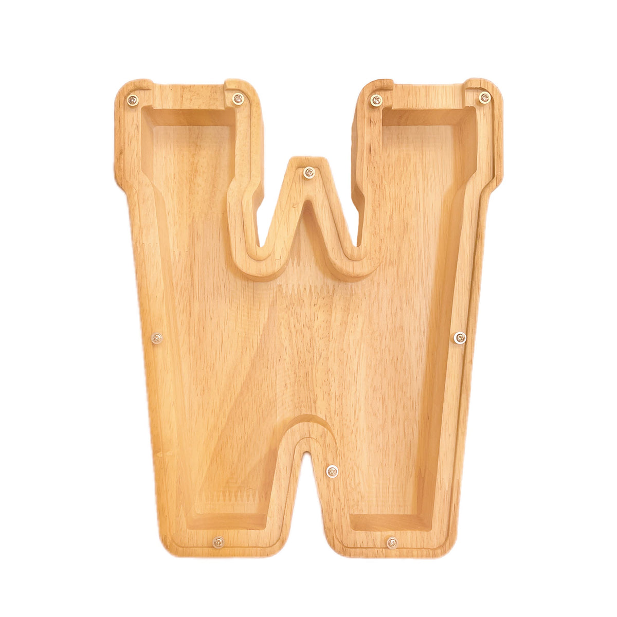 WeiDu77 Alphabet A-Z Wooden Piggy Bank – Large-Capacity Transparent, Name Customizable Gift