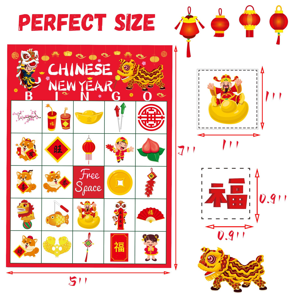 WEIEN Chinese New Year Bingo Game Set – 24 Cards for 24 Players | Lunar New Year 2026