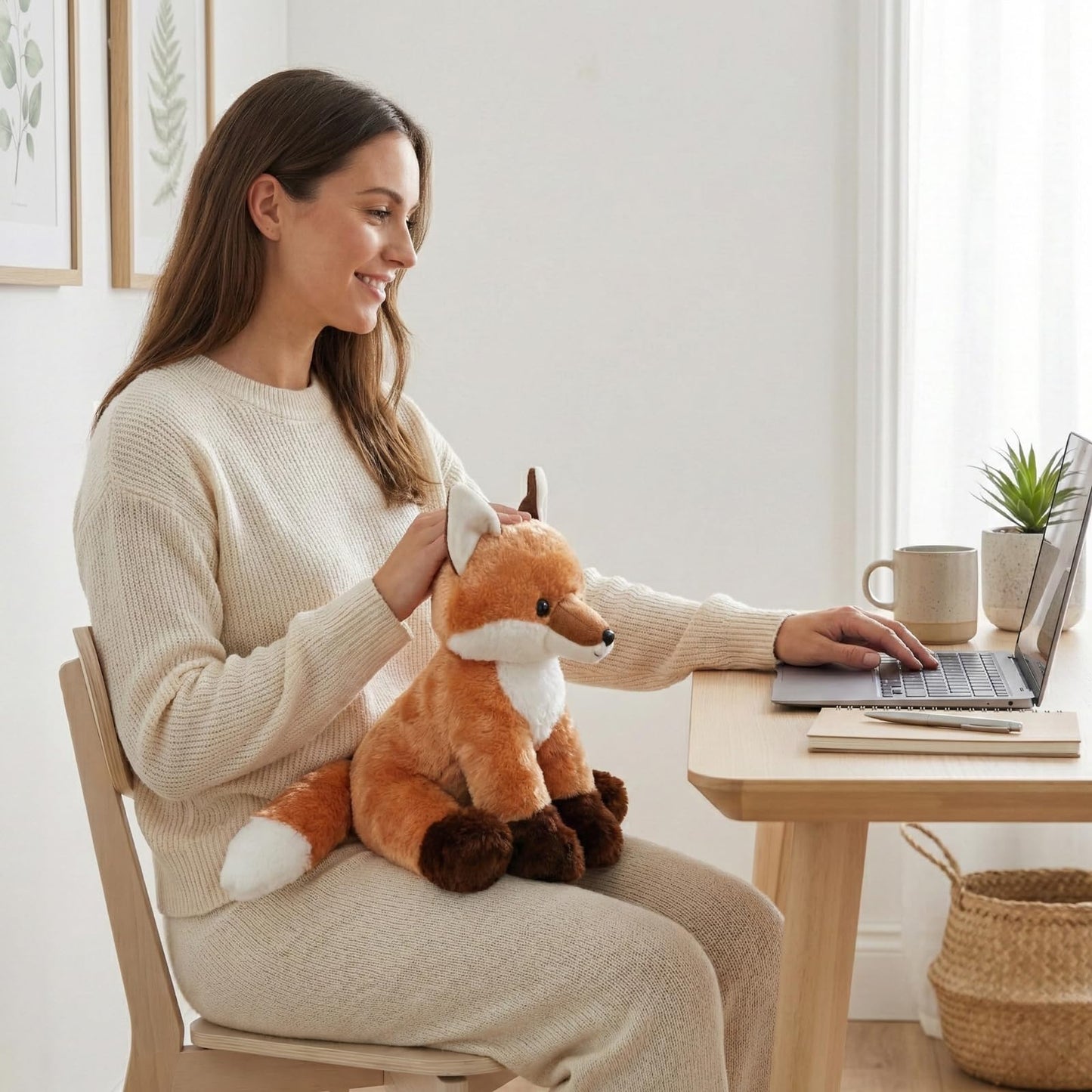 WEIGEDU Cute Fox Stuffed Animal Plush Toy – 13-Inch Soft Tail, Perfect Gift for Kids