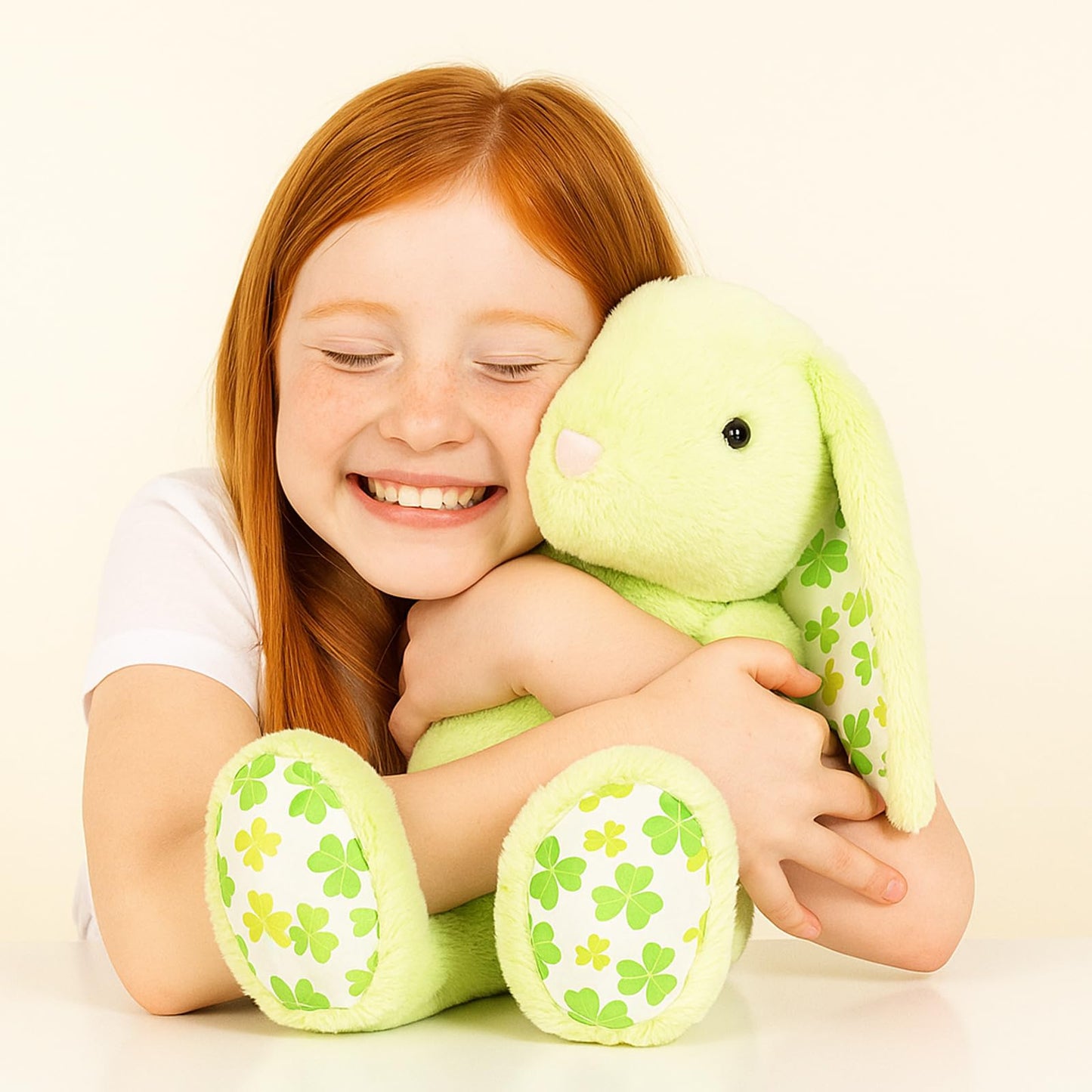 WEIGEDU Green Rabbit Plush – 17.7-Inch Floppy-Eared Bunny for Kids, Gifts, and Cozy Comfort