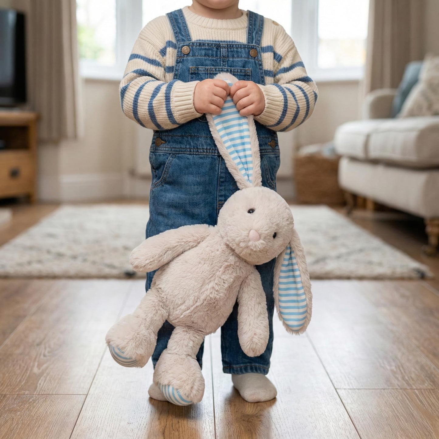 WEIGEDU Beige Cream Bunny Plush – 17.7-Inch Soft Stuffed Rabbit Toy