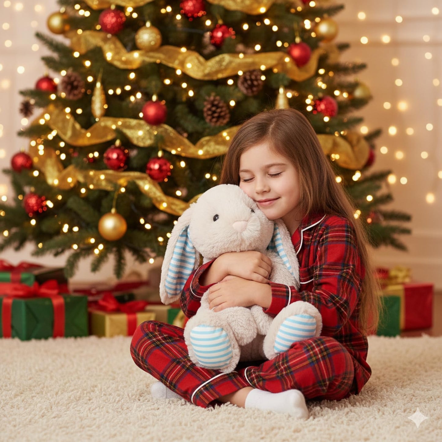 WEIGEDU Beige Cream Bunny Plush – 17.7-Inch Soft Stuffed Rabbit Toy