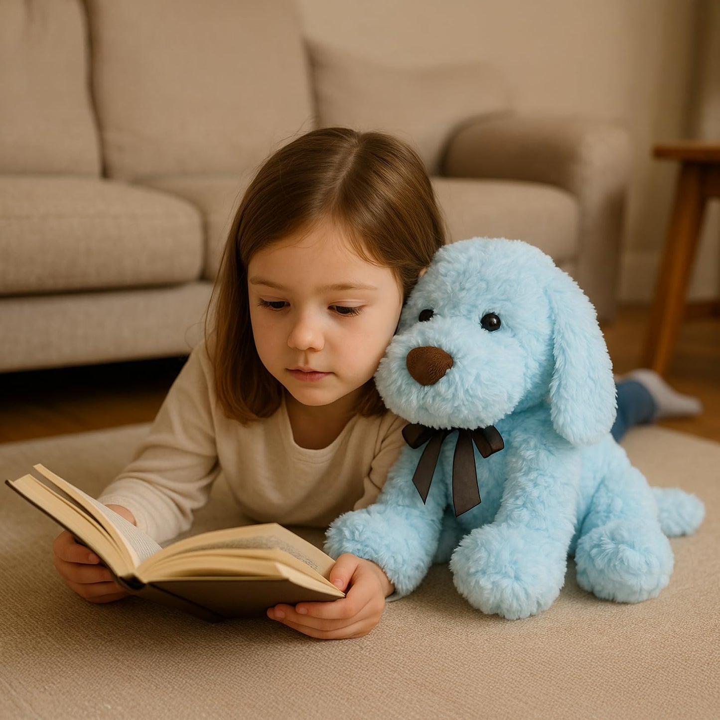 WEIGEDU Blue Goldendoodle Plush Puppy – 11.8-Inch Huggable Stuffed Animal for Kids
