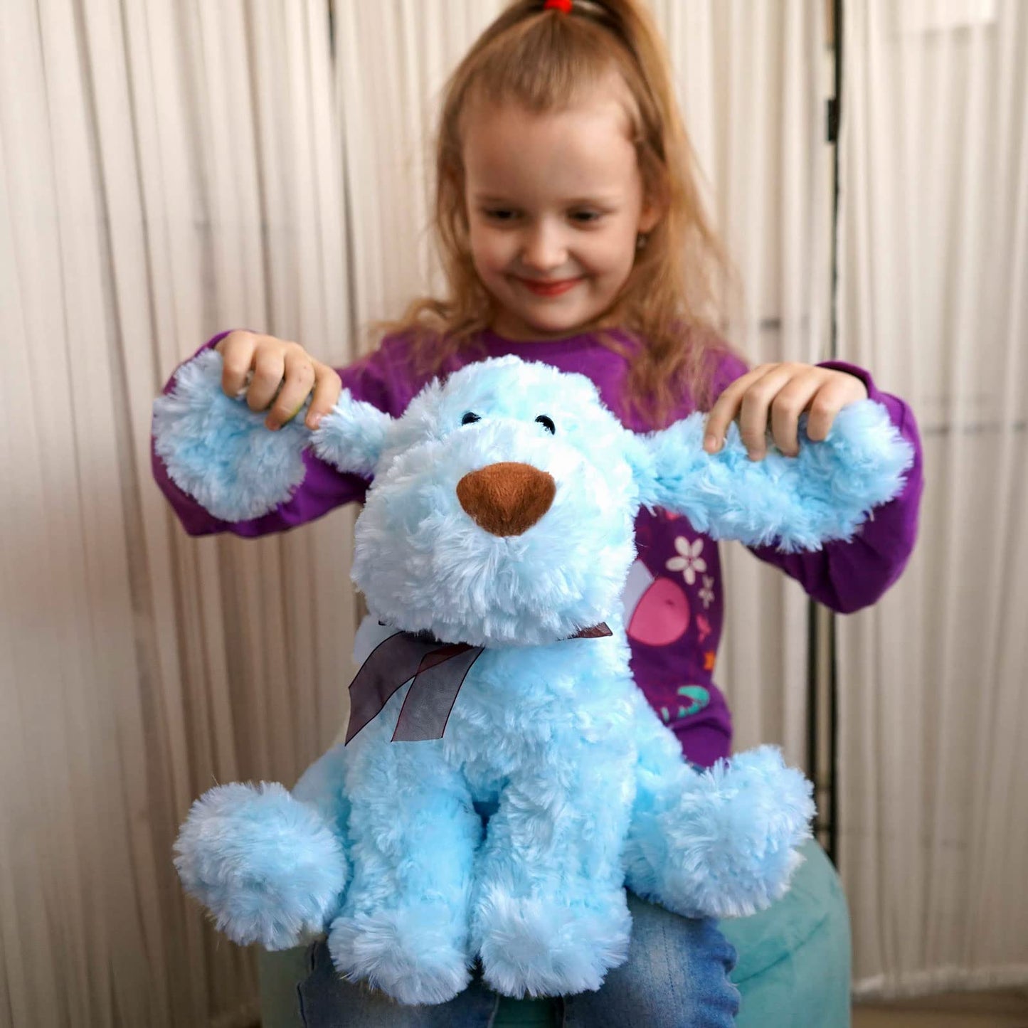 WEIGEDU Blue Goldendoodle Plush Puppy – 11.8-Inch Huggable Stuffed Animal for Kids