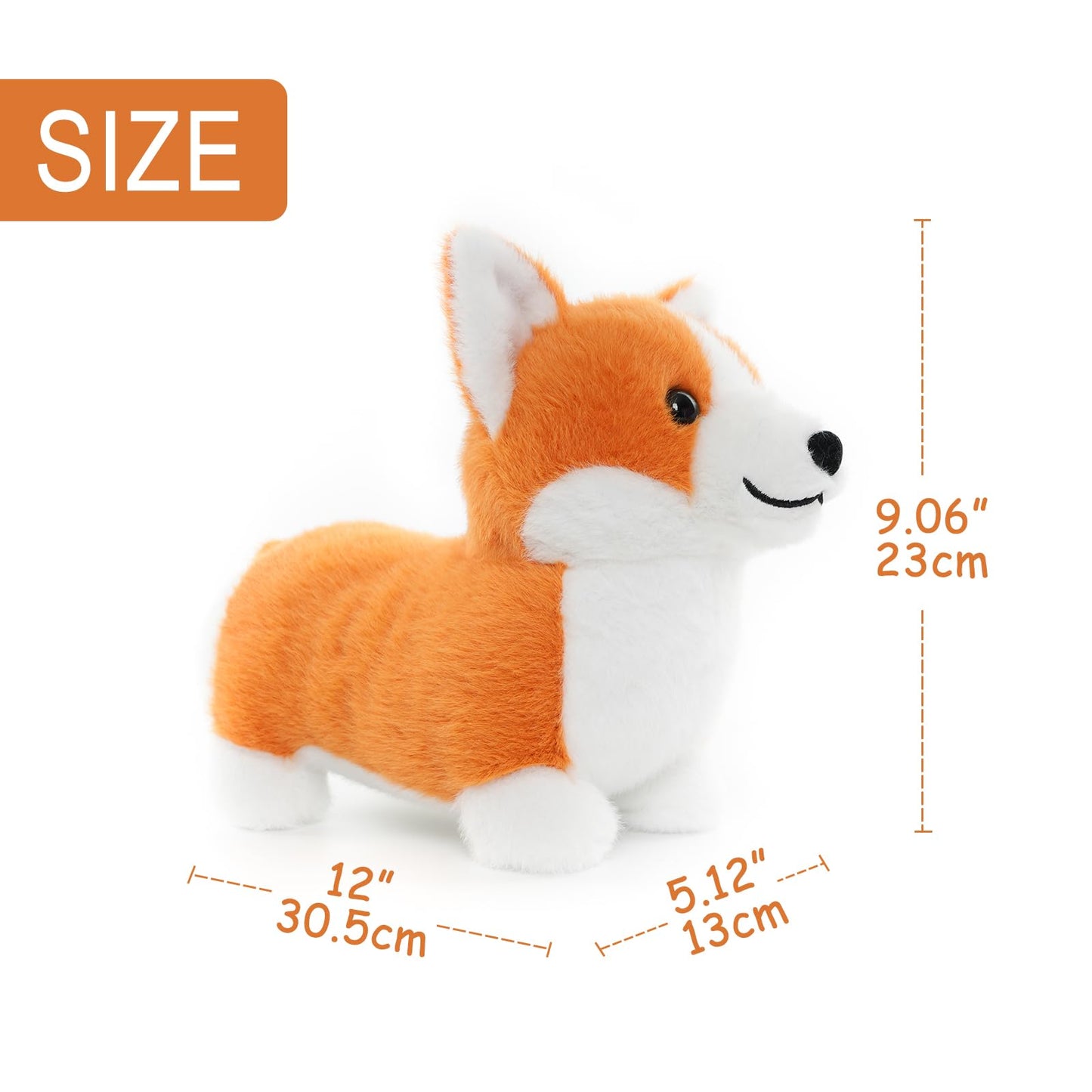 WEIGEDU Corgi Plush Toy | 12-Inch Soft Welsh Corgi Stuffed Animal for Kids & Dog Lovers