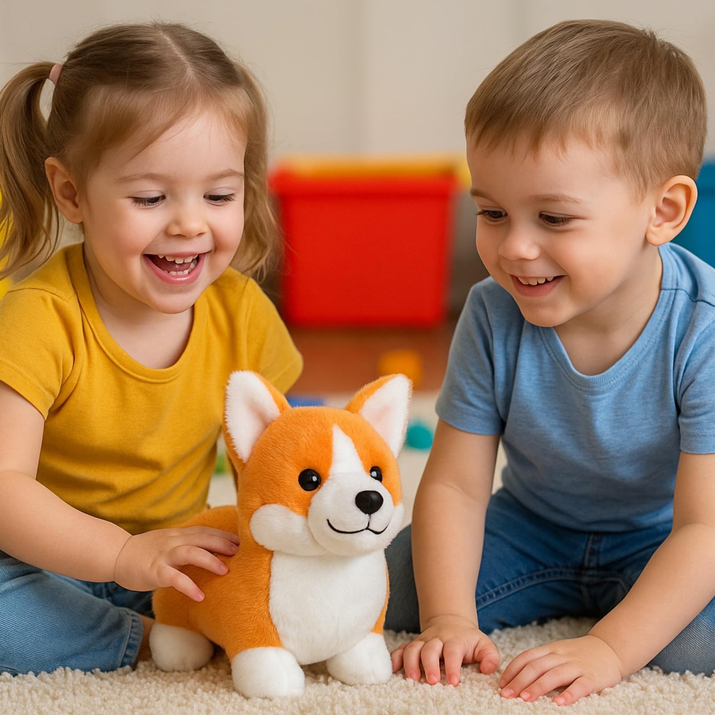 WEIGEDU Corgi Plush Toy | 12-Inch Soft Welsh Corgi Stuffed Animal for Kids & Dog Lovers