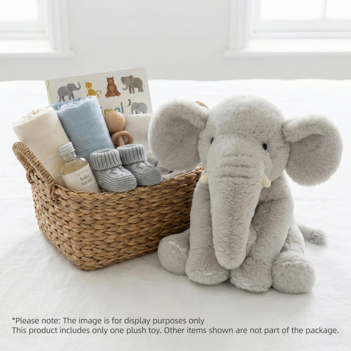 WEIGEDU 13-Inch Gray Elephant Plush Toy | Soft Cuddle Elephant for Kids, Baby Showers, and Gifts