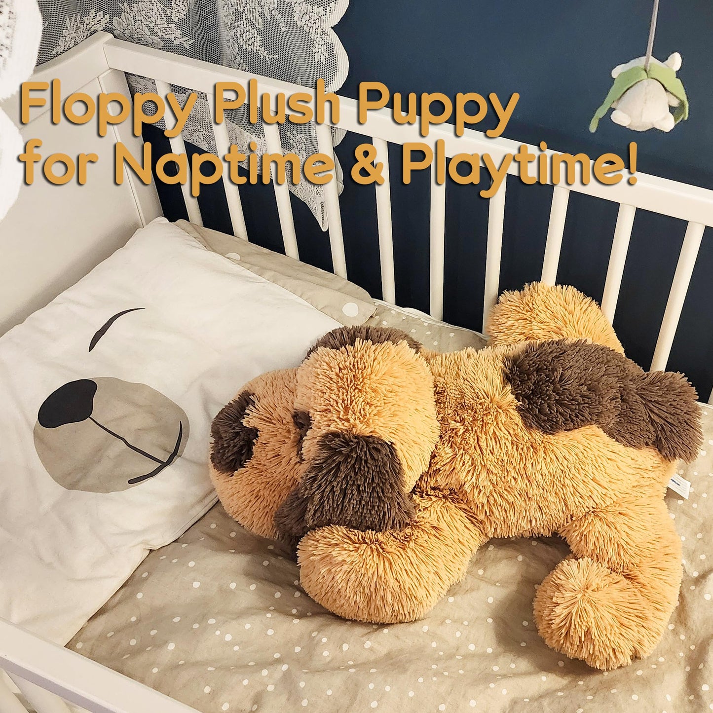 WEIGEDU Floppy Stuffed Dog Plush Toy - 20-Inch Brown Beagle/Lab Puppy