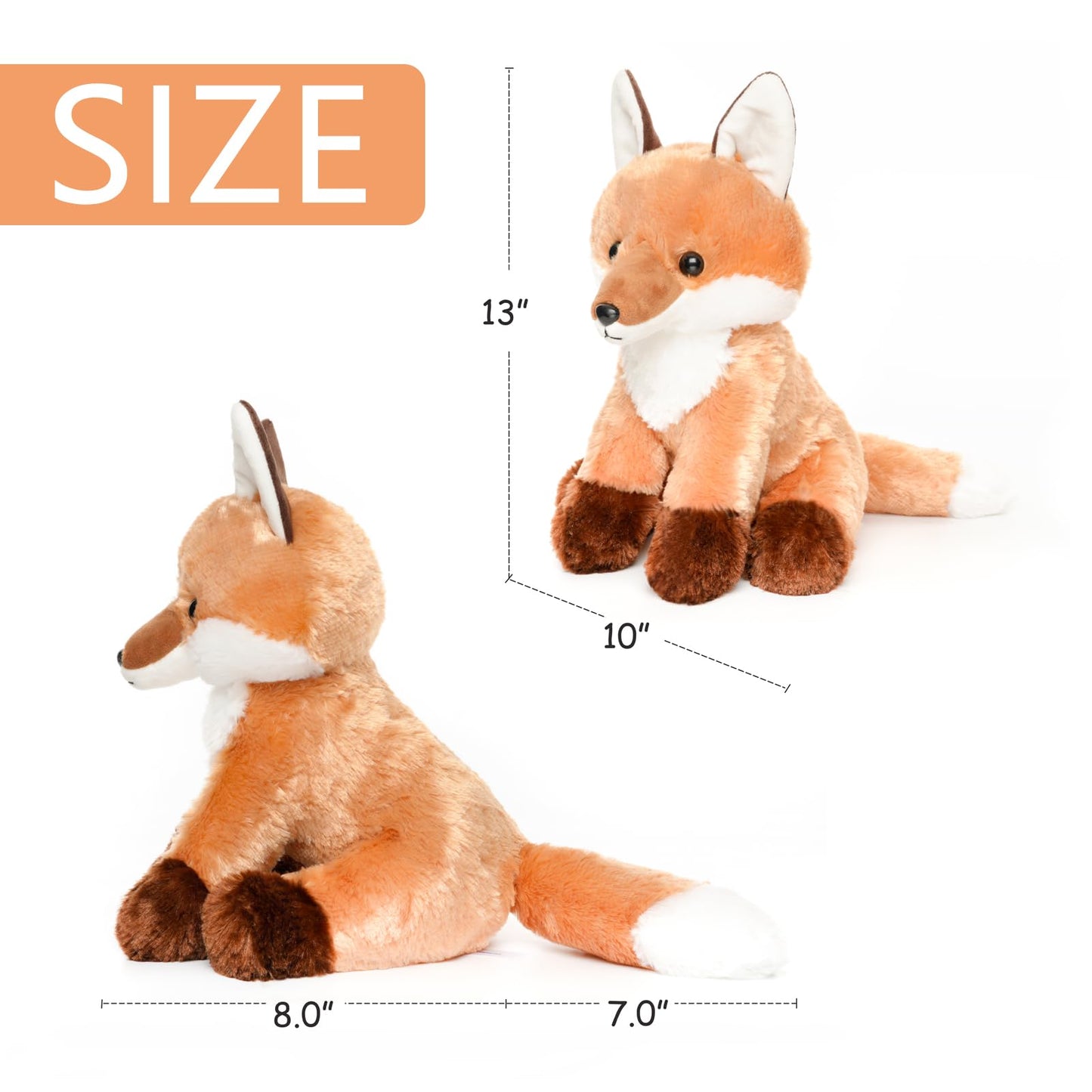 WEIGEDU Cute Fox Stuffed Animal Plush Toy – 13-Inch Soft Tail, Perfect Gift for Kids
