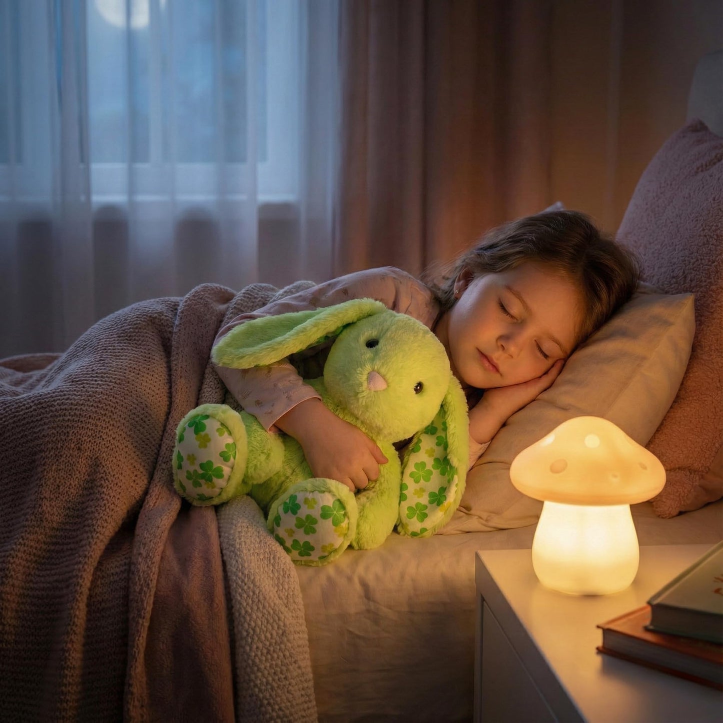 WEIGEDU Green Rabbit Plush – 17.7-Inch Floppy-Eared Bunny for Kids, Gifts, and Cozy Comfort