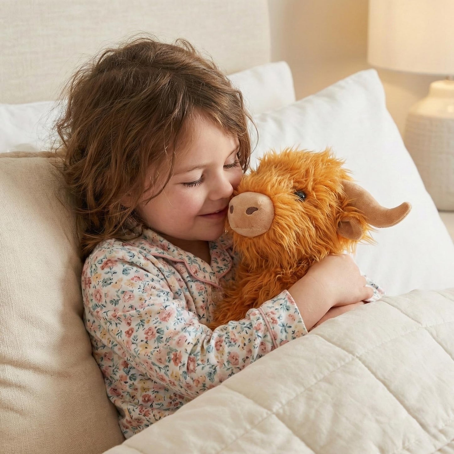 WEIGEDU Highland Cow Plush – 12-inch Stuffed Animal with Horns for Kids & Collectors
