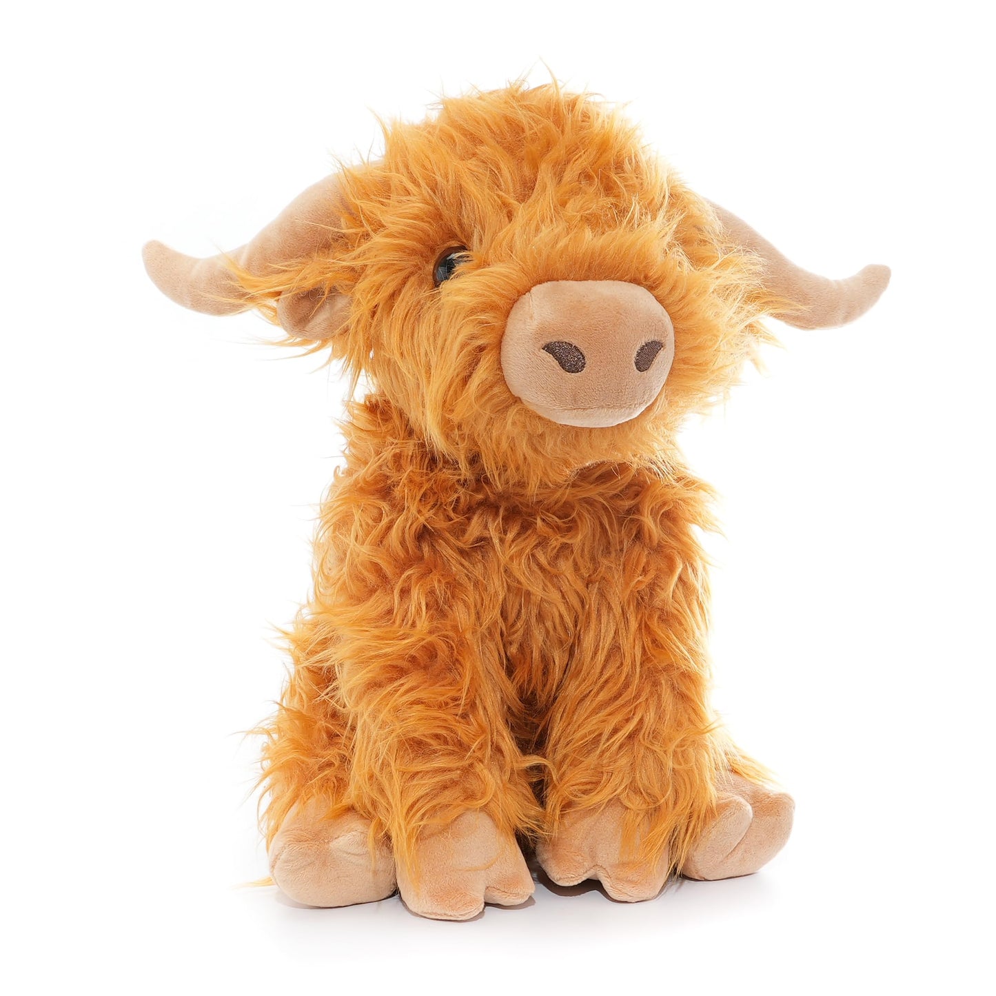 WEIGEDU Highland Cow Plush – 12-inch Stuffed Animal with Horns for Kids & Collectors