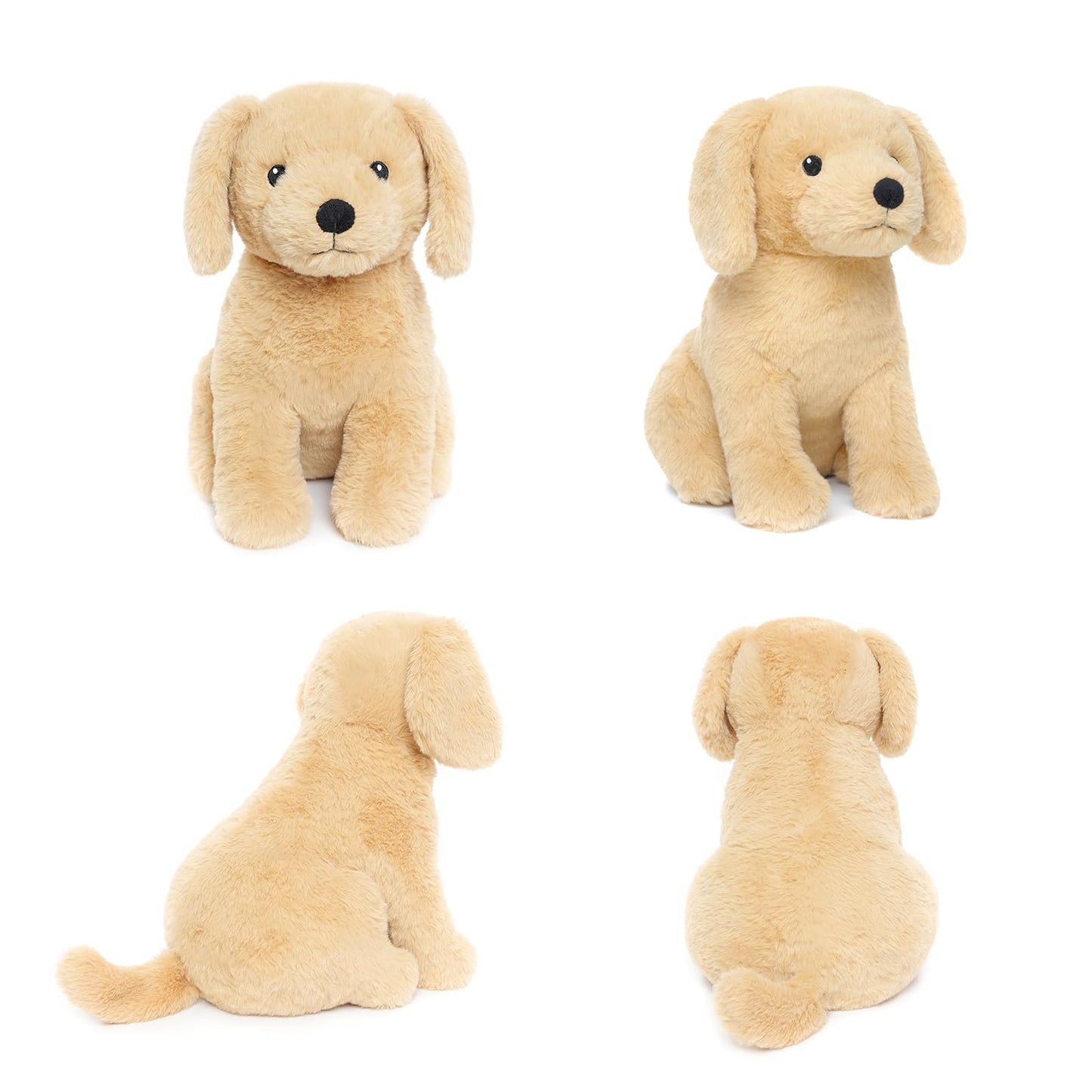 WEIGEDU Labrador Golden Retriever Plush Toy - 12-Inch Embroidered-Eyes Stuffed Animal for All Ages