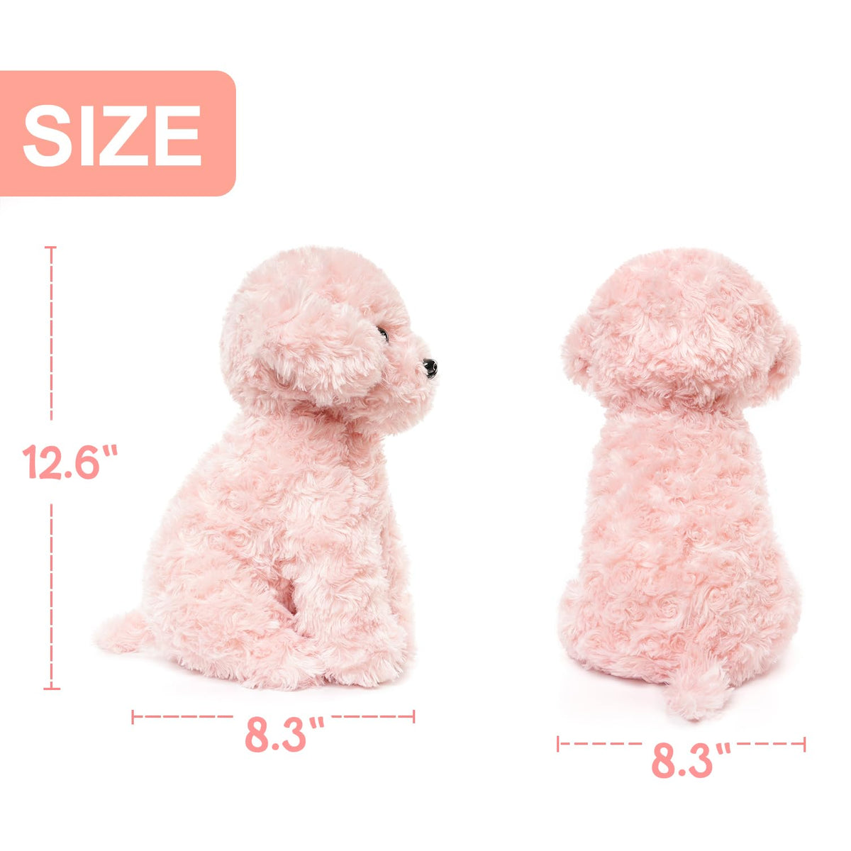 WEIGEDU Pink Puppy Plush — 12.6-Inch Soft Toy Dog for Girls & Kids