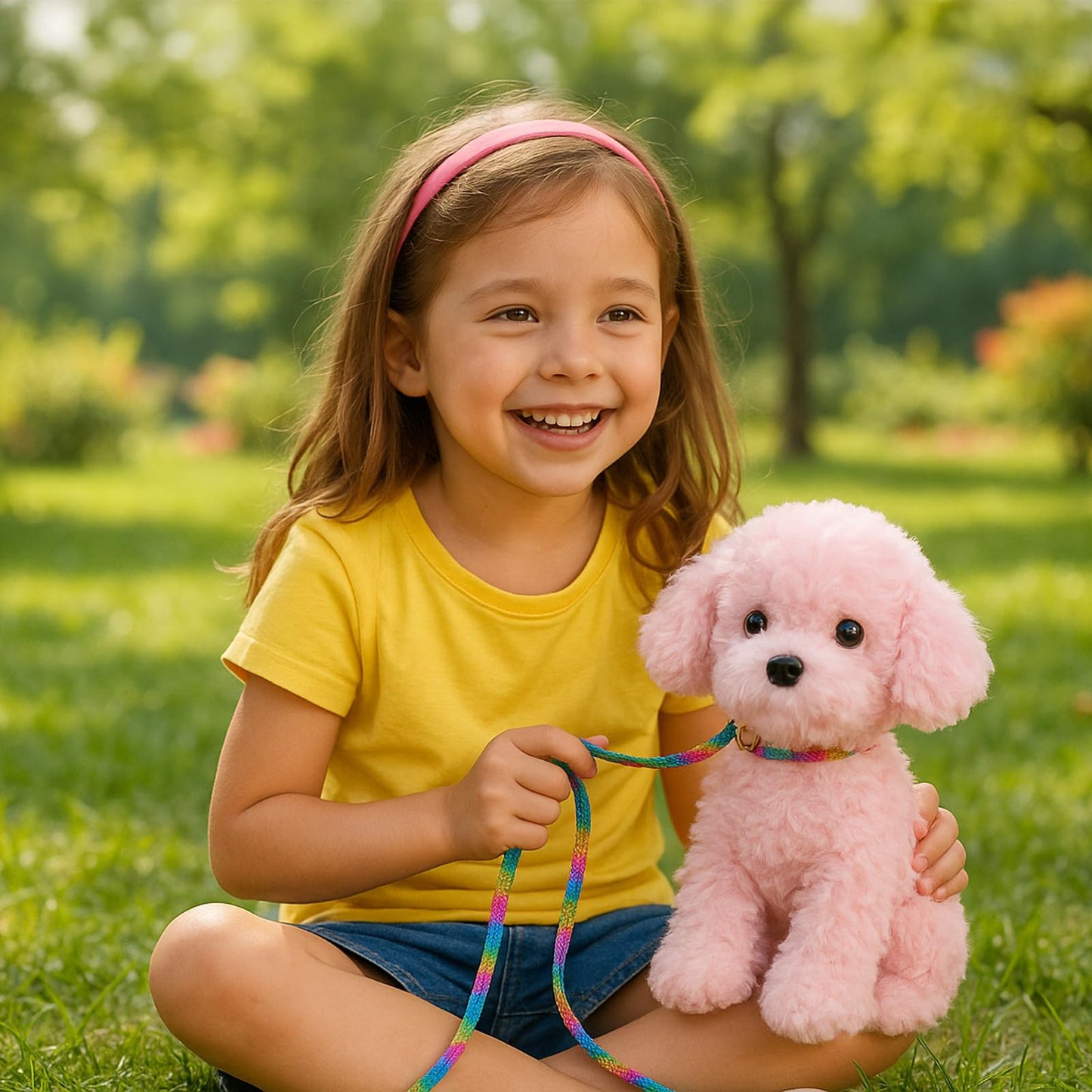 WEIGEDU Pink Puppy Plush — 12.6-Inch Soft Toy Dog for Girls & Kids