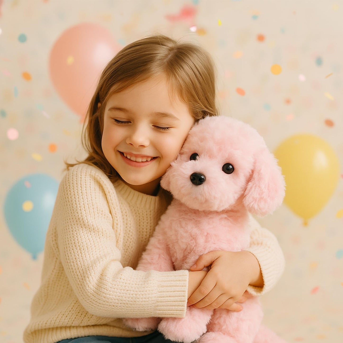 WEIGEDU Pink Puppy Plush — 12.6-Inch Soft Toy Dog for Girls & Kids