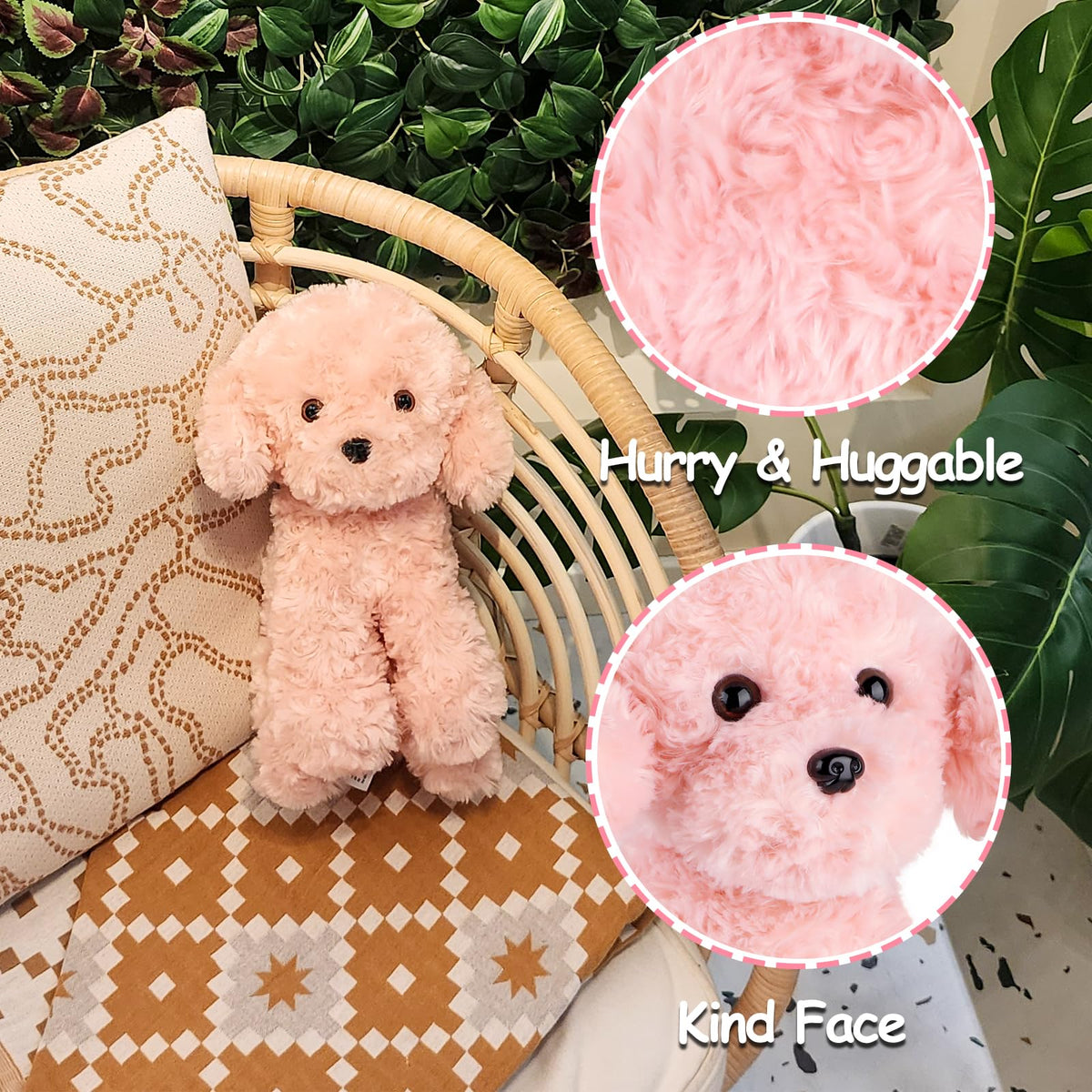 WEIGEDU Pink Puppy Plush — 12.6-Inch Soft Toy Dog for Girls & Kids
