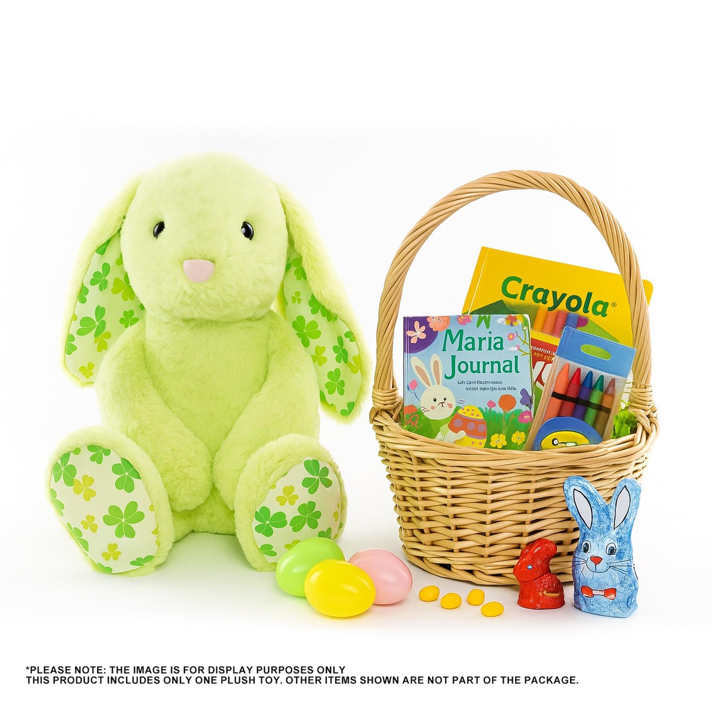 WEIGEDU Green Rabbit Plush – 17.7-Inch Floppy-Eared Bunny for Kids, Gifts, and Cozy Comfort