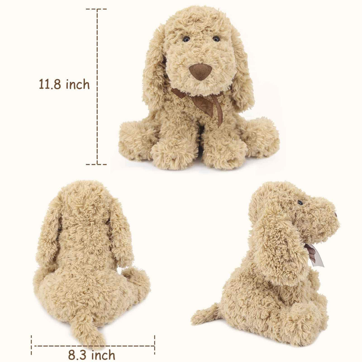 WEIGEDU Poodle Puppy Goldendoodle Plush Toy – 11.8-Inch Golden