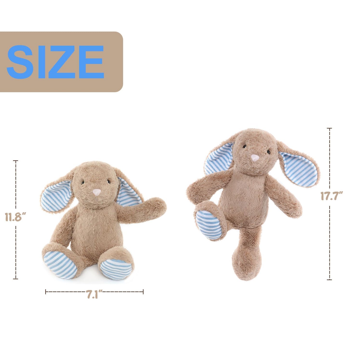 WEIGEDU Rabbit Bunny Plush Toy – 17.7-Inch Soft Stuffed Animal for Kids