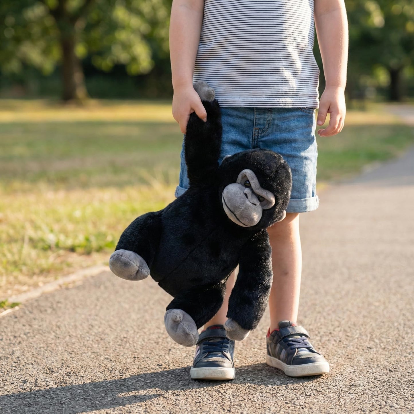 WEIGEDU Black Gorilla Stuffed Animal – 12-Inch Plush Toy for Kids, Playtime & Decor