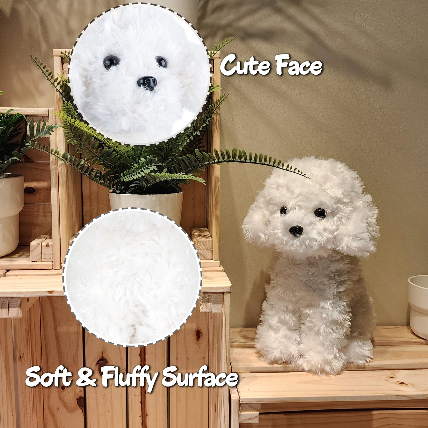 WEIGEDU White Toy Poodle Plush – 12.6-Inch Cuddle Puppy for Kids & Babies