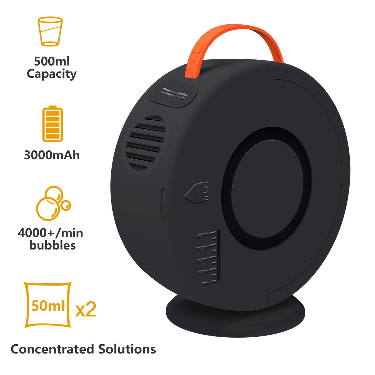 Weilim Bubble Machine — Auto Rotating Bubble Blower for Kids, 90°/360° Rotation