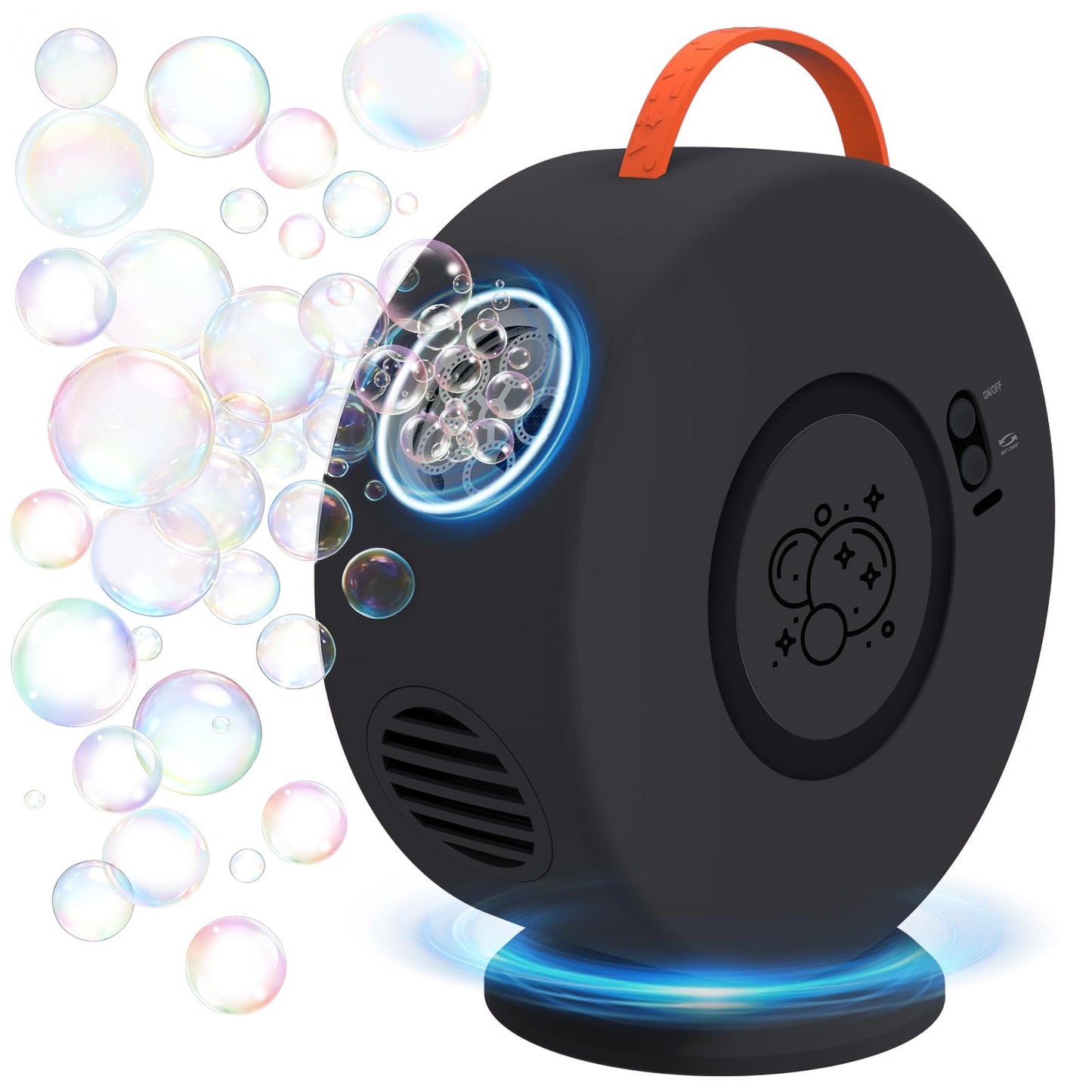 Weilim Bubble Machine — Auto Rotating Bubble Blower for Kids, 90°/360° Rotation