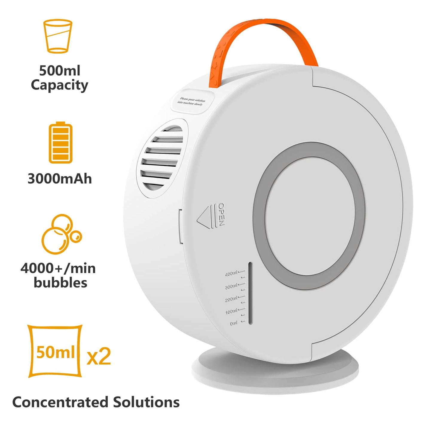 Weilim Bubble Machine: Automatic 90°/360° Bubble Blower for Kids, Rechargeable & Portable