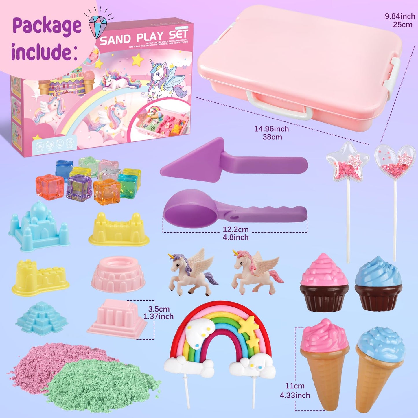 Weilim Unicorn Sensory Bin – Magic Sand Art Kit for Kids (Ages 3+)
