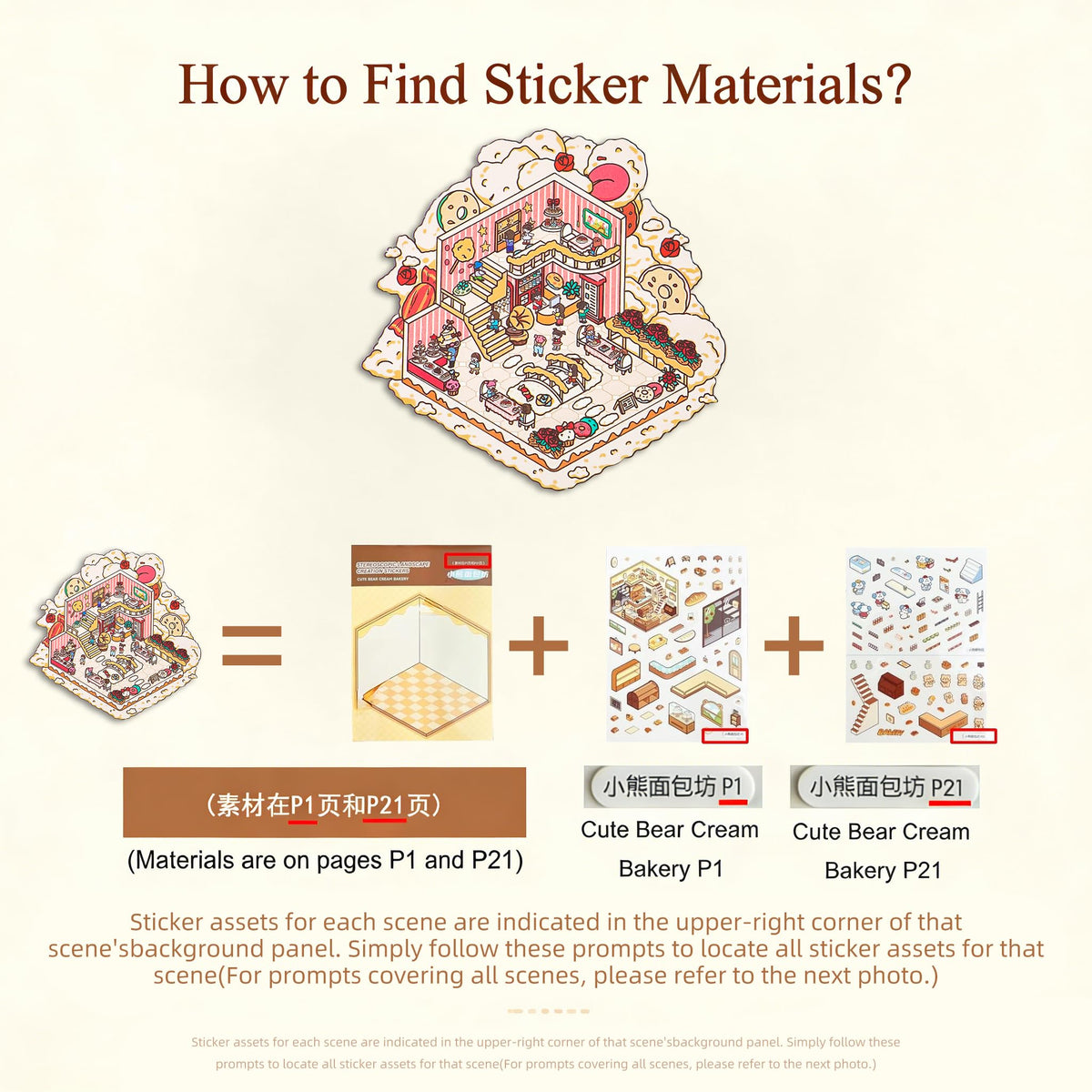 WEINSYT 3D Sticker Scene Book - 2-Book Set for Adults | DIY Kit with Tools Included