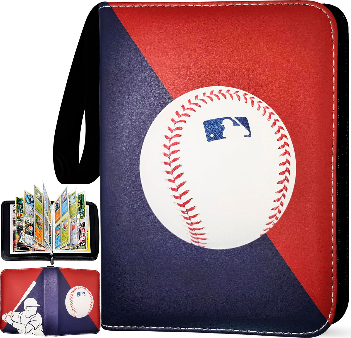 Welcomeella Baseball Card Binder 440 Pockets - 3-Ring Zipper Organizer