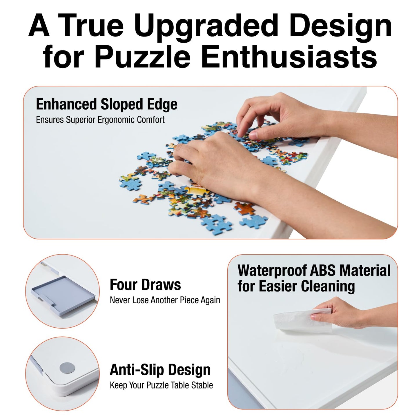 WelGEE 1000-Piece Rotating Puzzle Board with Drawers & Cover | 30x22in