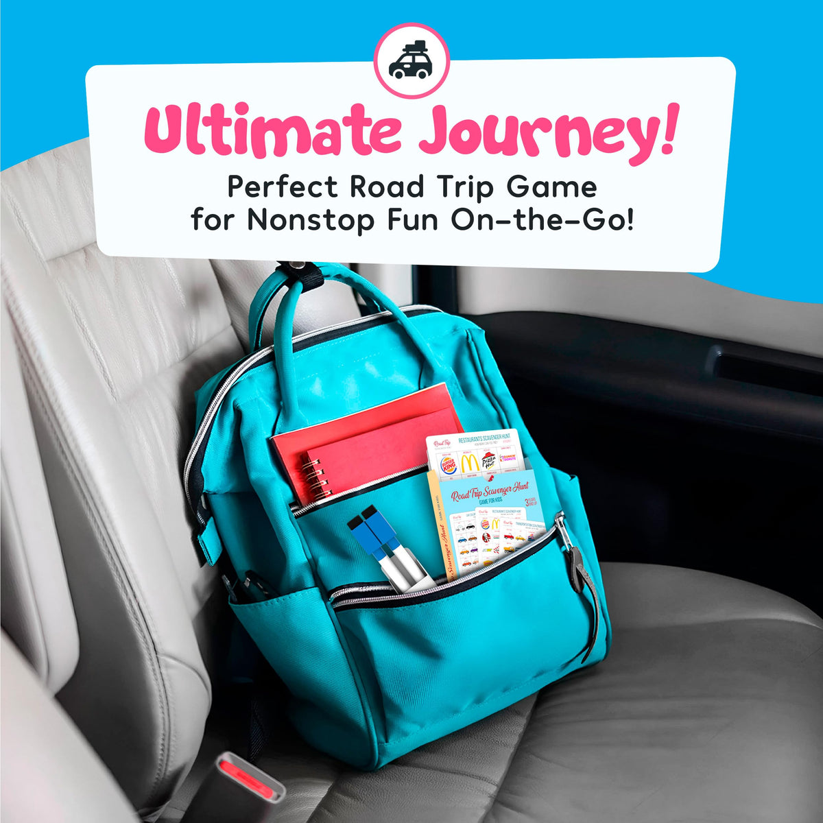 WELL BALANCED Car Bingo – Road Trip Essentials for Kids Ages 4-8