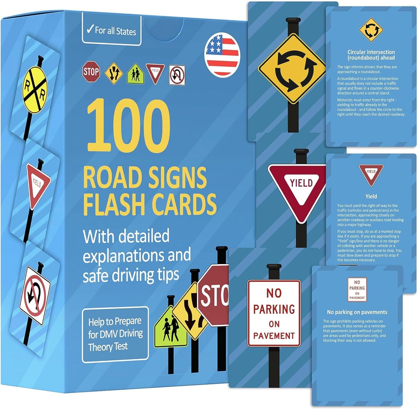 WELL BALANCED Road Signs Flash Cards – DMV Permit Test Prep