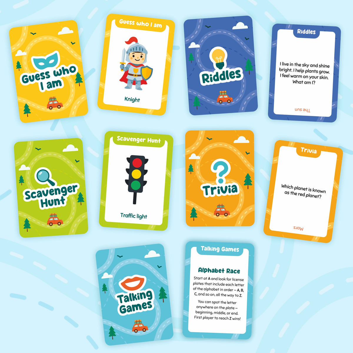 WELL BALANCED 5-in-1 Road Trip Games for Kids 4-8 | Screen-Free Car Activities