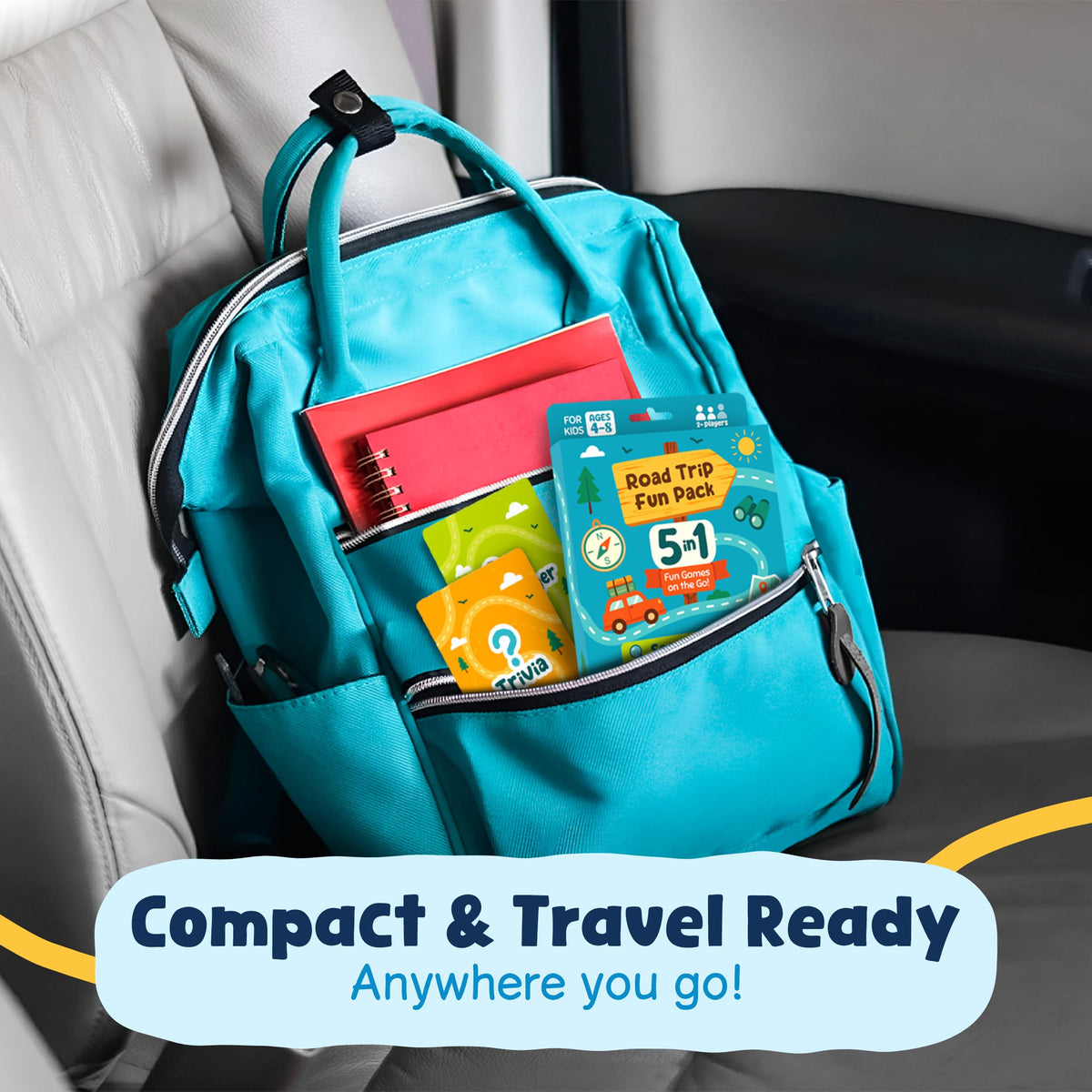 WELL BALANCED 5-in-1 Road Trip Games for Kids 4-8 | Screen-Free Car Activities