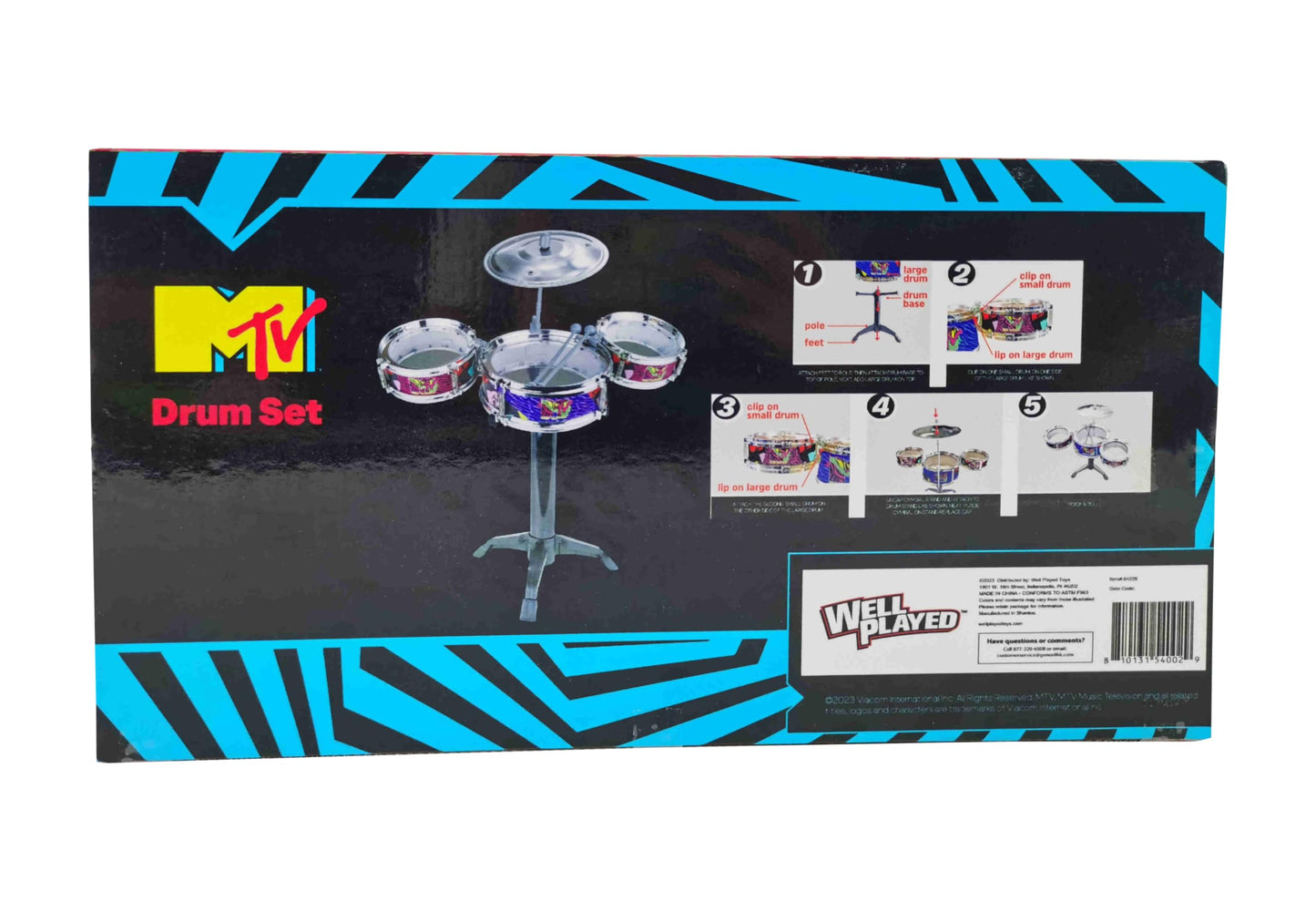 Well Played MTV Desktop Drum Set – Officially Licensed Mini Desk Drum Kit for Kids & Adults (Ages 6+)