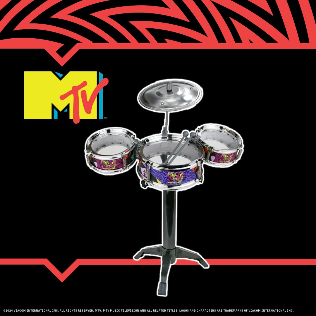 Well Played MTV Desktop Drum Set – Officially Licensed Mini Desk Drum Kit for Kids & Adults (Ages 6+)