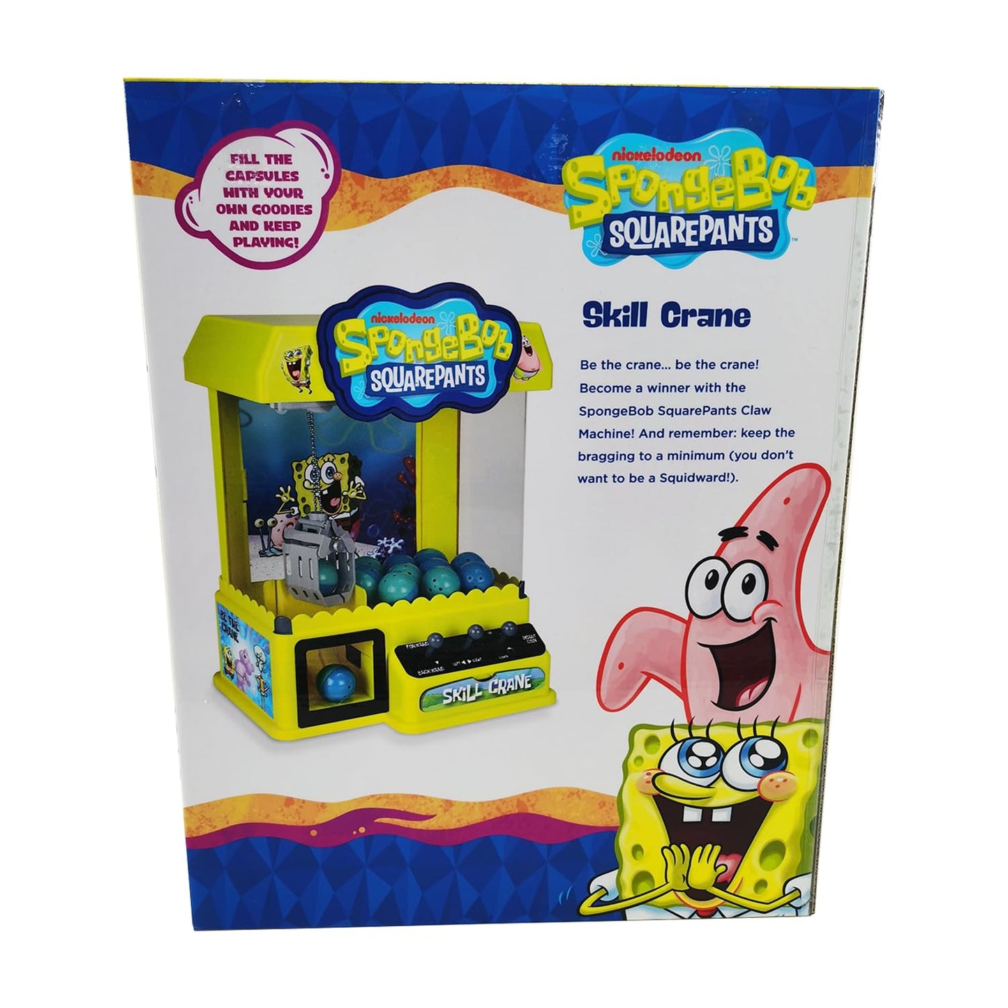 Well Played SpongeBob Skill Crane Game – Home Arcade Claw for Kids 6+
