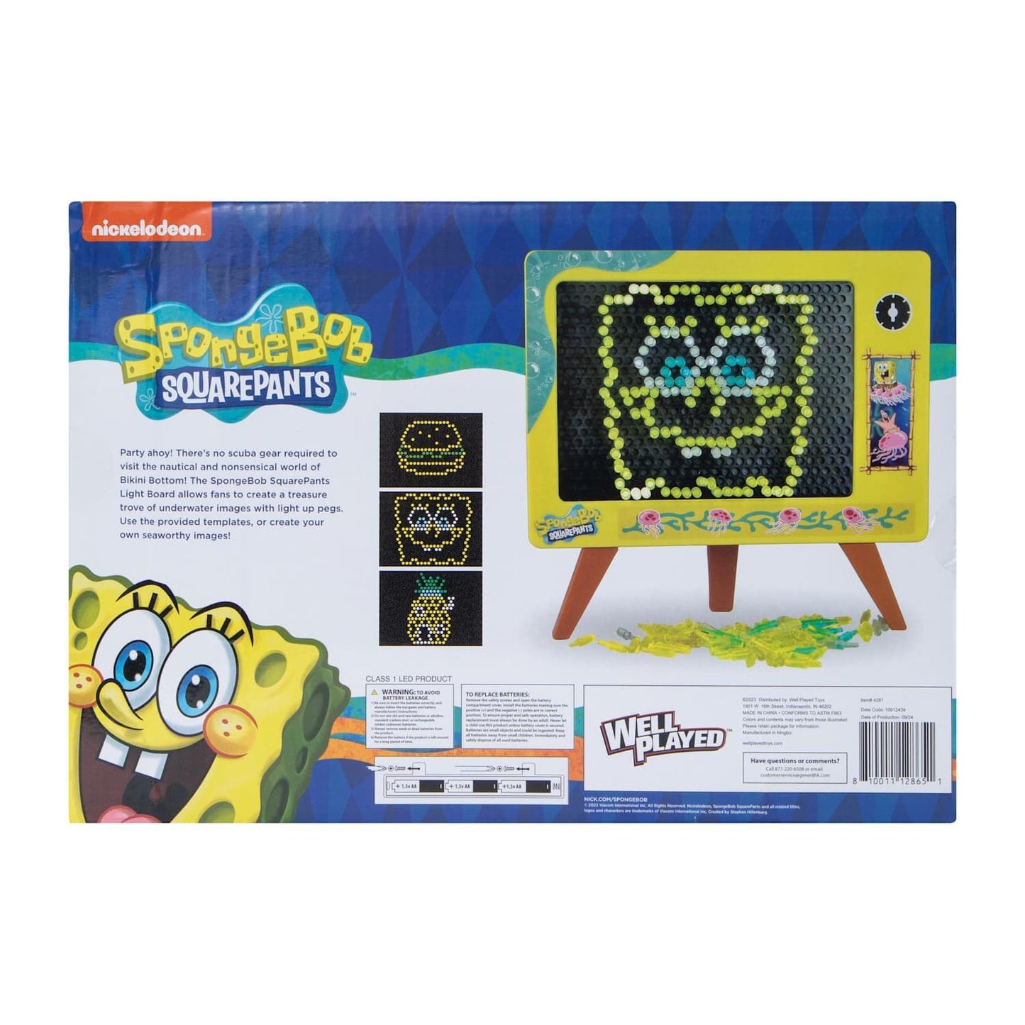 Well Played Spongebob Light Board – Interactive Kids Toy for Creative, Constructive Play (Ages 6+)