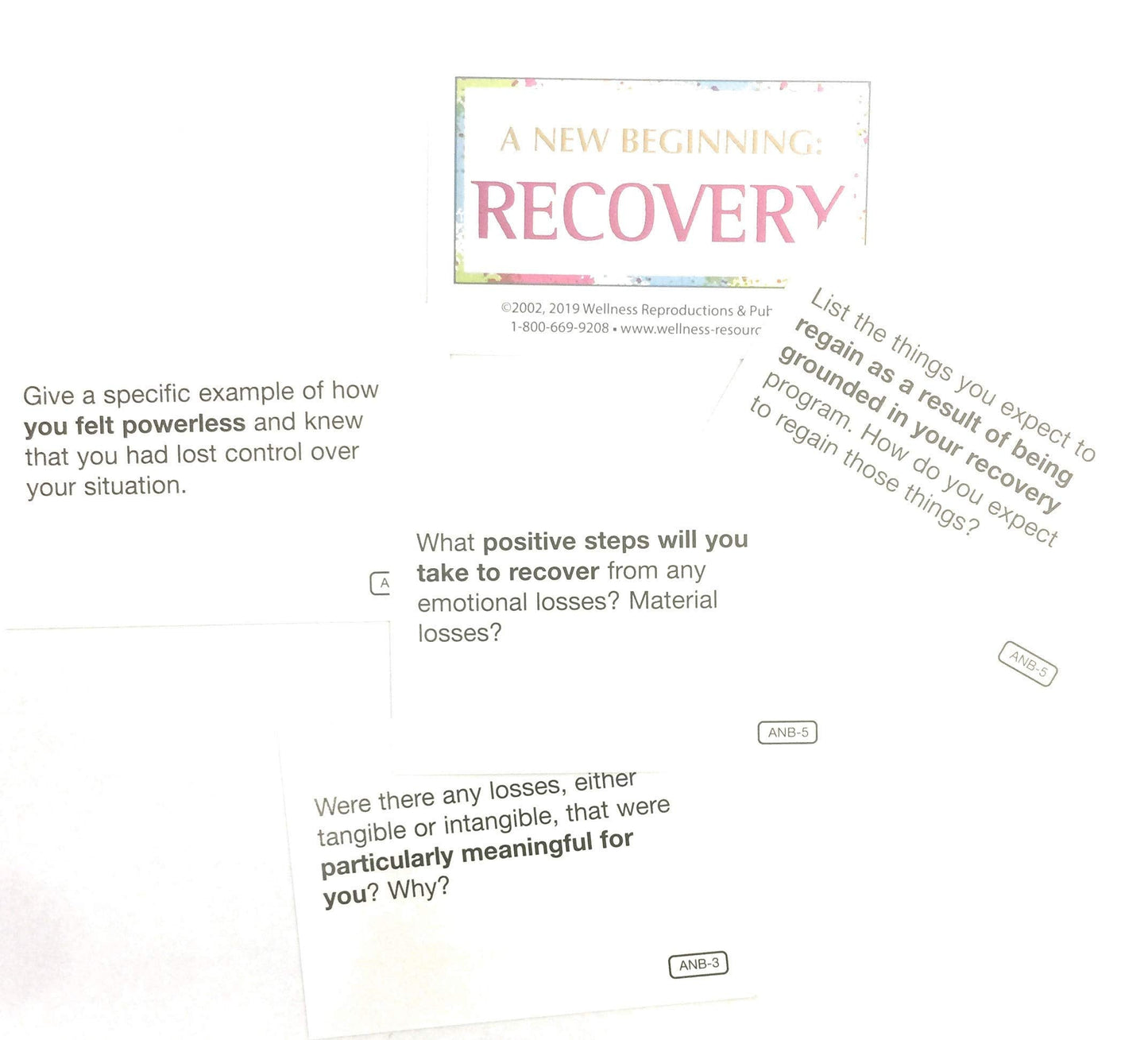 A New Beginning Recovery Card Game by Wellness Reproductions & Publishing | Group and Personal Recovery Skills