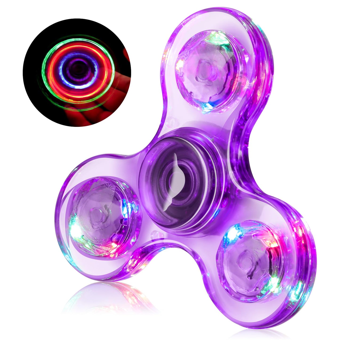 WELLVO LED Fidget Spinner – Glow-in-the-Dark Sensory Toy for Kids & Adults | Focus, Stress Relief, Portable