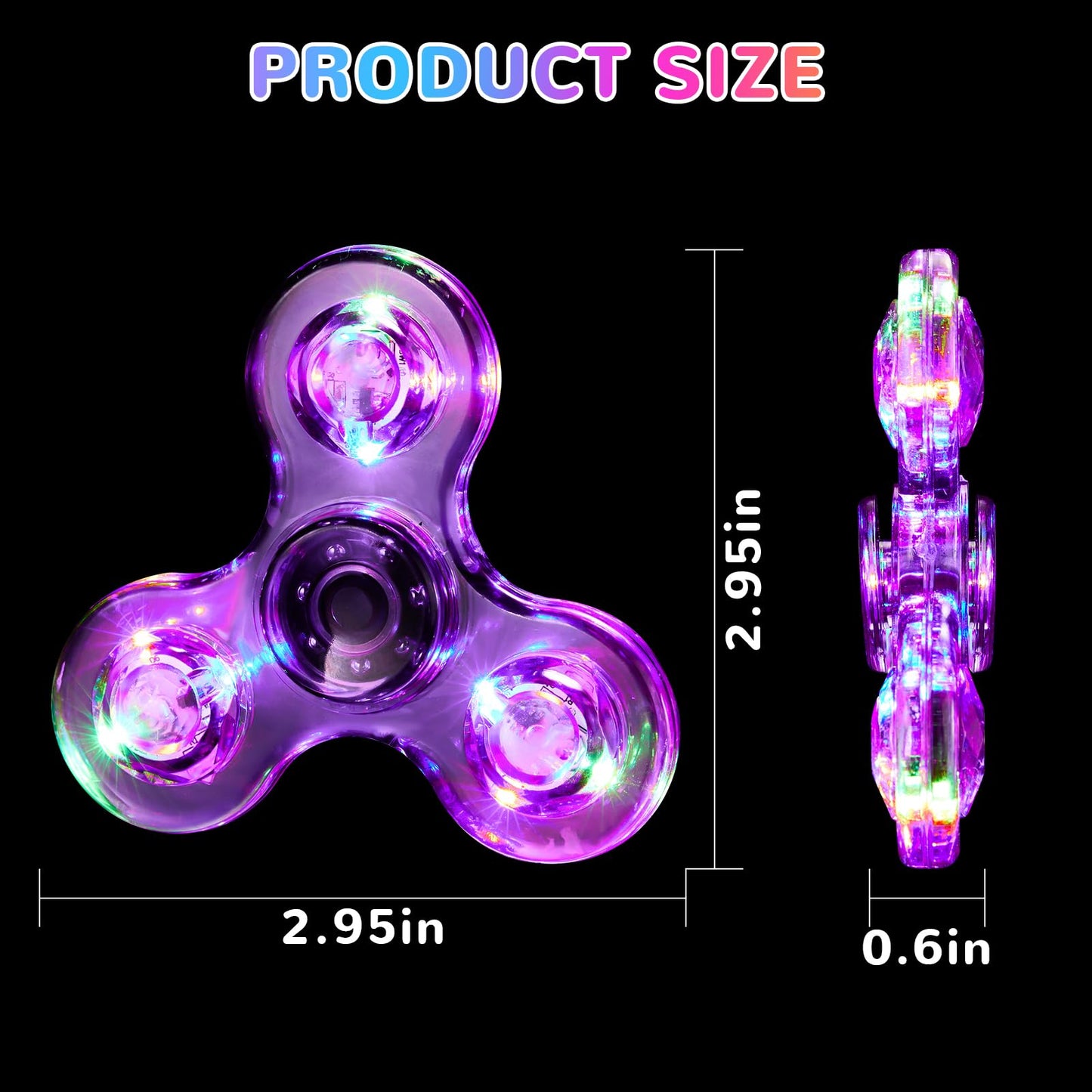 WELLVO LED Fidget Spinner – Glow-in-the-Dark Sensory Toy for Kids & Adults | Focus, Stress Relief, Portable